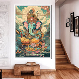 Joyful Lord Ganesh - NicheCanvas