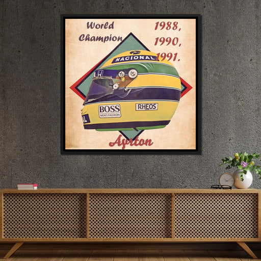 Ayrton Senna 1988 Helmet - Abraham Szomor Canvas Print