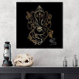 Golden Ganapati - NicheCanvas