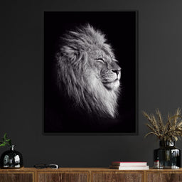 Black and White Lion King - NicheCanvas