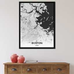Map of Boston, USA - NicheCanvas