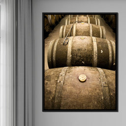 Rusted Wine Barrels - NicheCanvas