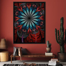  Red Shade Fractal Flower - NicheCanvas