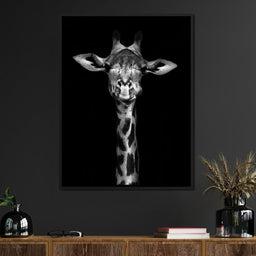 Black and White Giraffe - NicheCanvas