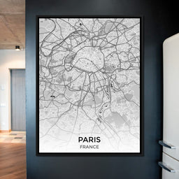 Map of Paris, France - NicheCanvas