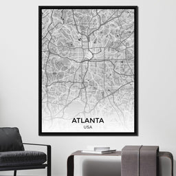 Map of Atlanta, USA - NicheCanvas