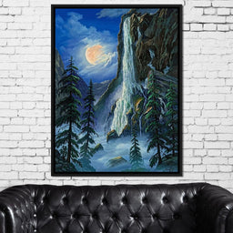 Moonlight Waterfall - Frank Kecskes - NicheCanvas