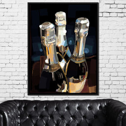 Champagne Bottles - NicheCanvas