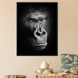 Black and White Gorilla - NicheCanvas