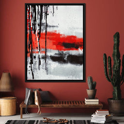 Red & Black Abstract Art - NicheCanvas