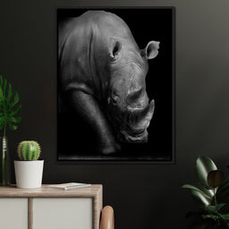 Black and White Rhino - NicheCanvas