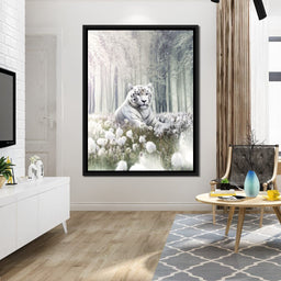 White Tiger Flowers - Zenzdesign - NicheCanvas