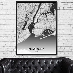 Map of New York City, USA - NicheCanvas