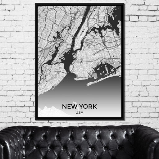 Map of New York City, USA Canvas Print