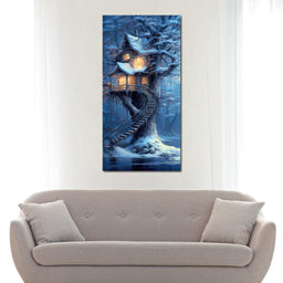 Winter Tree House - TooplesArt - NicheCanvas