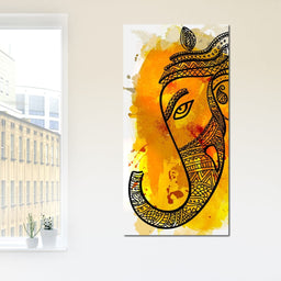 Lord Ganesha in Yellow - NicheCanvas