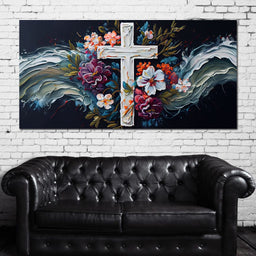 Floral Cross 05 - Neal Hackett  - NicheCanvas