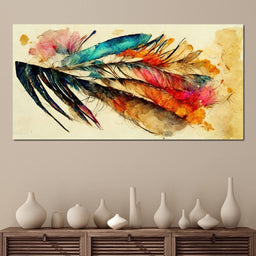 Feathers in Watercolor - NicheCanvas