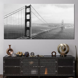 Golden Gate Bridge in Black & White - NicheCanvas