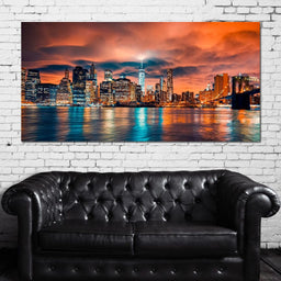 Red Clouds Over New York City - NicheCanvas