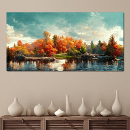Lakefall Landscape - NicheCanvas