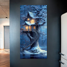 Winter Tree House - TooplesArt - NicheCanvas