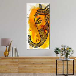 Lord Ganesha in Yellow - NicheCanvas