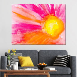 Pink & Orange Watercolor Flower - NicheCanvas