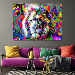 Psychedelic Lion - NicheCanvas