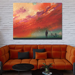 Admiring The Red Clouds - NicheCanvas