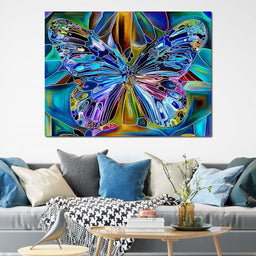 Multicolored Psychedelic Butterfly | NicheCanvas