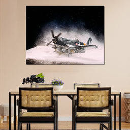 Snowy F4-U Corsair - NicheCanvas