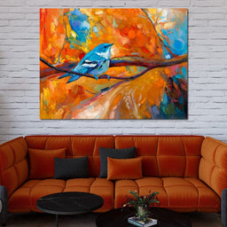 Blue Cerulean Warbler Bird - NicheCanvas