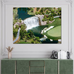 Waterfall on Golf Course - NicheCanvas