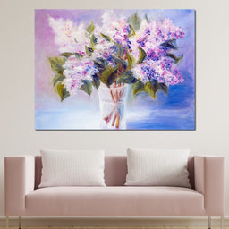Lilacs in a Vase - NicheCanvas