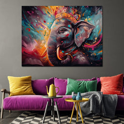 Ganesh Color Splash - NicheCanvas