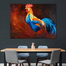 Blue Rooster - NicheCanvas
