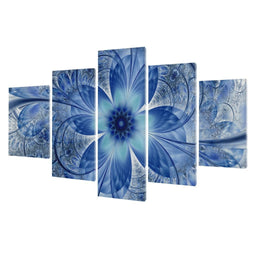 Angled fractal 5 panel canvas art