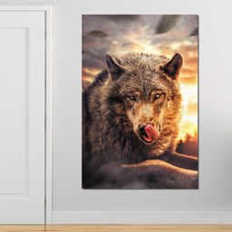 Wolf Sunset - Zenzdesign - NicheCanvas