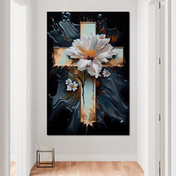 Floral Cross 02 - Neal Hackett  - NicheCanvas