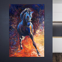 Blue Horse - NicheCanvas
