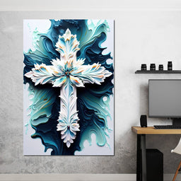 Floral Cross 06 - Neal Hackett  - NicheCanvas