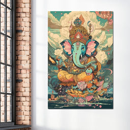Joyful Lord Ganesh - NicheCanvas