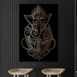 Golden Ganesha - NicheCanvas