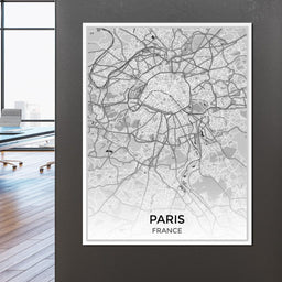 Map of Paris, France - NicheCanvas