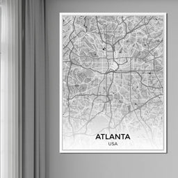 Map of Atlanta, USA - NicheCanvas