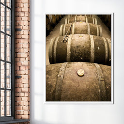 Rusted Wine Barrels - NicheCanvas