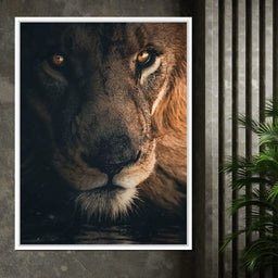 Lion Portrait Water - Zenzdesign - NicheCanvas