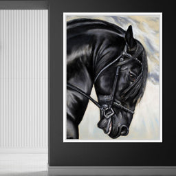 Black Friesian Horse - NicheCanvas