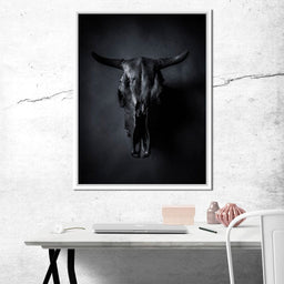 Black Bull Skull - NicheCanvas